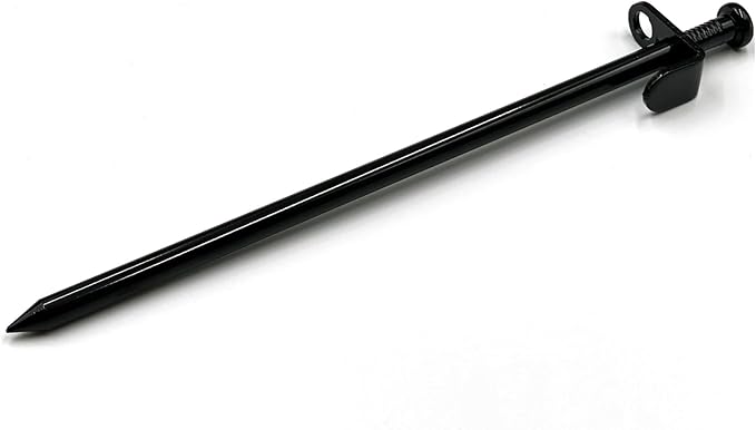 Cheardia 20 Pack Tent Stakes Heavy Duty, 10 Inch Outdoor Camping Pegs Stakes Black Metal Ground Stakes Spikes for Tent Tarp Canopy Unbreakable and Inflexible