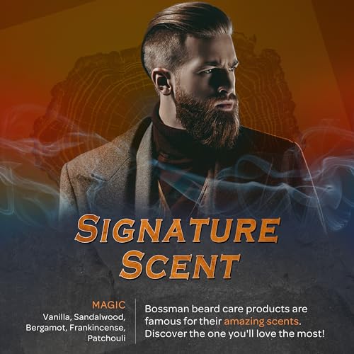 Bossman Hair & Beard Pomade for Men (Magic Scent) – Medium Hold & Moisturizing for Hair, Beard & Mustache Styling – Made in USA