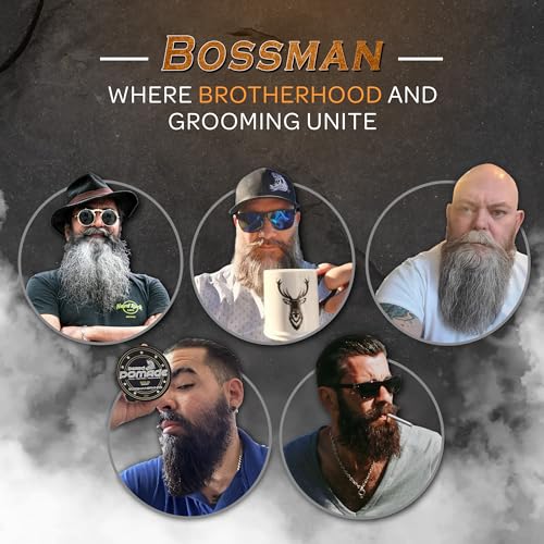 Bossman Hair & Beard Pomade for Men (Magic Scent) – Medium Hold & Moisturizing for Hair, Beard & Mustache Styling – Made in USA