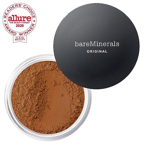 bareMinerals Original Loose Powder Foundation SPF 15, Lightweight Mineral Loose Powder Foundation Makeup, Buildable Coverage, Talc Free, Vegan (Medium Dark 23)