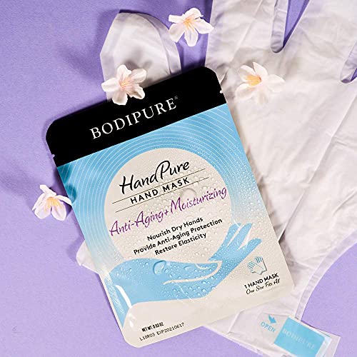 BODIPURE HandPure Hand Mask, Intensive Repairing Treatment for Dry Cracked Hands, Anti-aging Moisturizing Gloves, Repairs Rough and Extra Dry Hands, For Women and Men 3 Pack