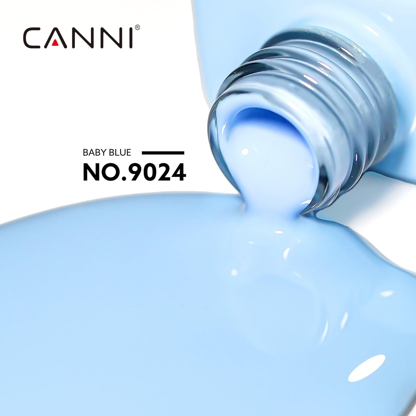 CANNI Baby Blue Gel Nail Polish, Light Blue Pastel Color, 1Pcs High Gloss Soak Off U V Gel Nail Polish for French Nail Manicure Salon DIY