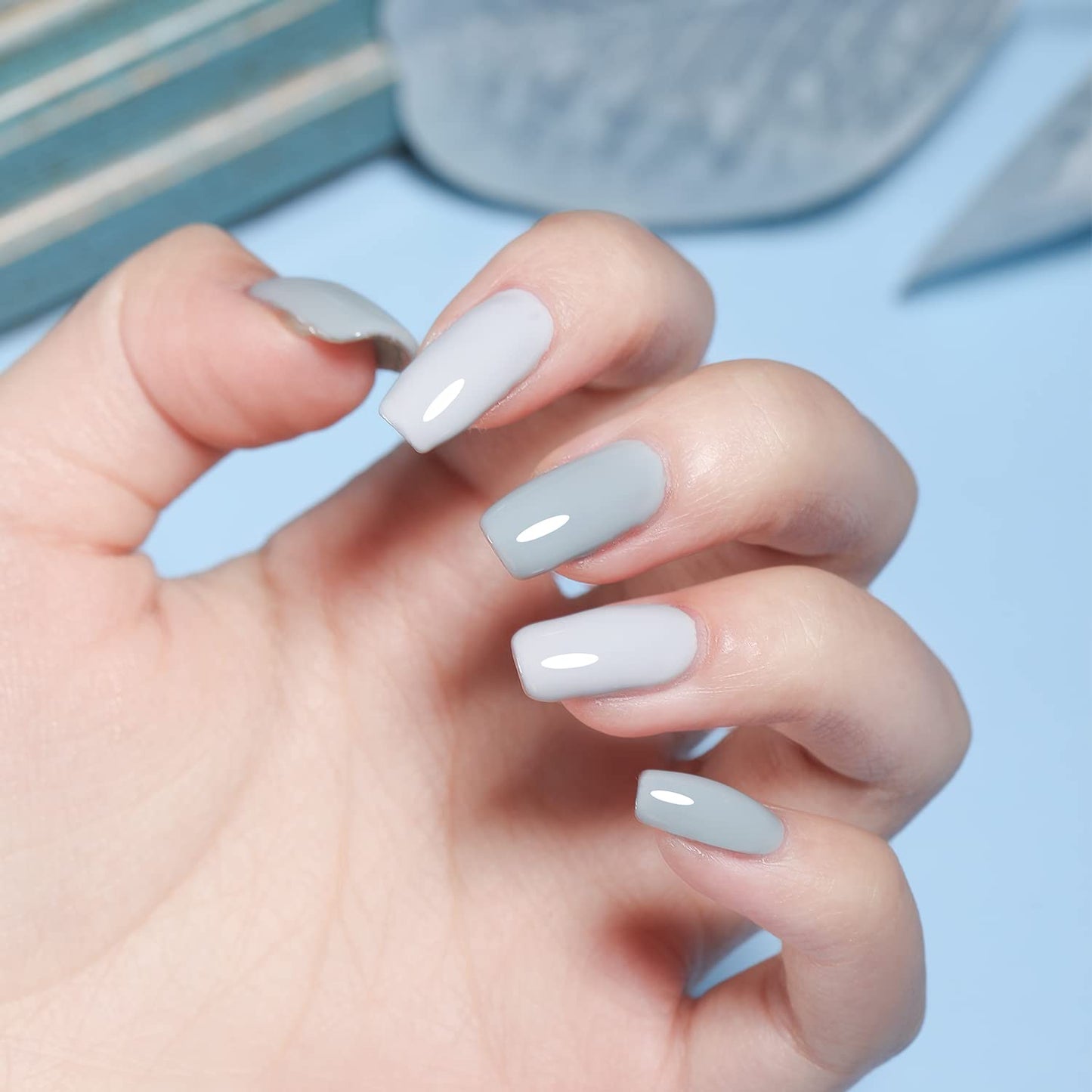Artdone Gel Nail Polish Set - 6 Colors Nude Grey Peach Dark Red Colors Nail Polish For All Seasons Neutral Soak Off LED Lamp Cured Manicure Kit For Nail Art