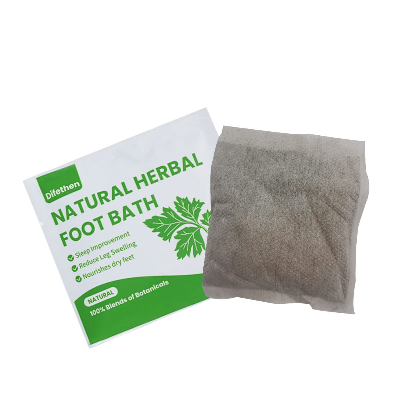 Difethen Natural Mugwort/Wormwood Herbal Foot Soak,Lymphatic Ginger Foot Bath Bag, Anti-Swelling Foot SPA Promote Metabolism, Foot Care 15g/PCS (10PCS)