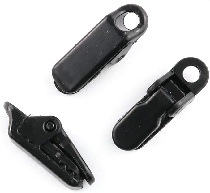 E-outstanding 12-Pack Small Outdoor Camping Awning Point Hook Tent Windbreak Clamp Plastic Crocodile Clip 33x10x13mm, Black