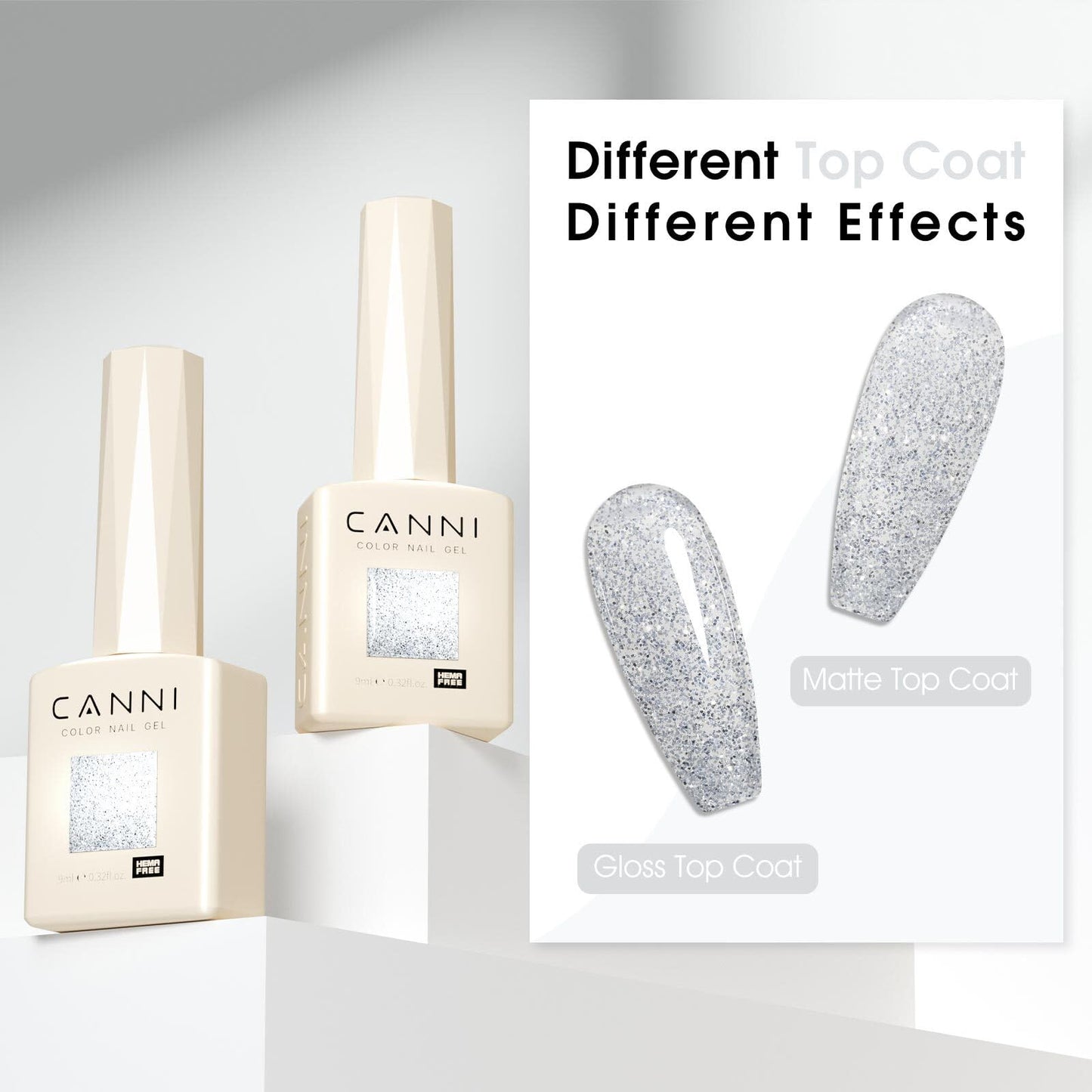 CANNI Glitter Gel Nail Polish 1pcs 9ml Nail Gel Iron color Glitter Nail Polish Soak Off Uv LED Nail Lamp Dawn Crystal Flash Series Nail Art Manicure Salon DIY Home