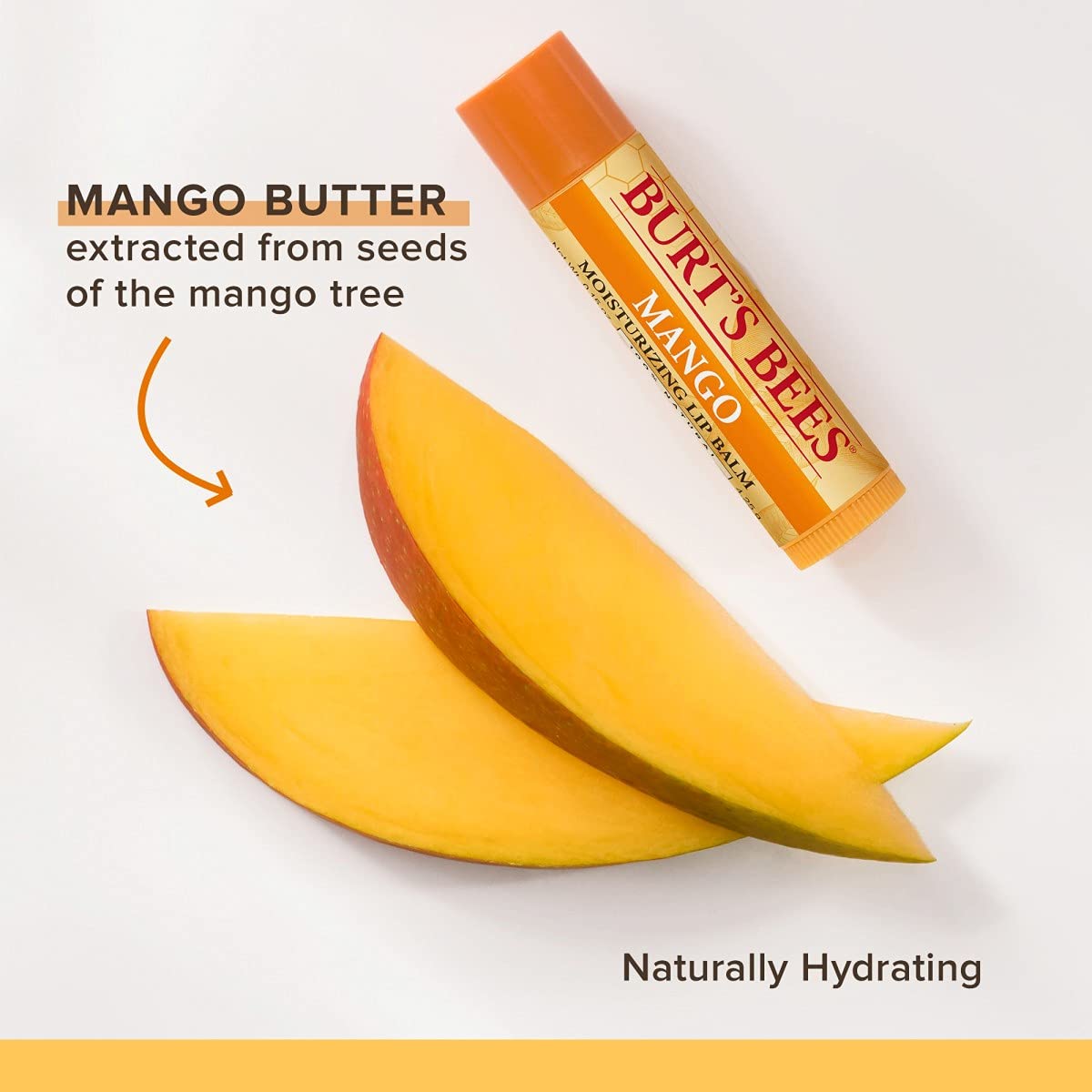 Burt's Bees Lip Balm - Mango, Lip Moisturizer With Responsibly Sourced Beeswax, Tint-Free, Natural Origin Conditioning Treatment, 2 Tubes, 0.15 oz.