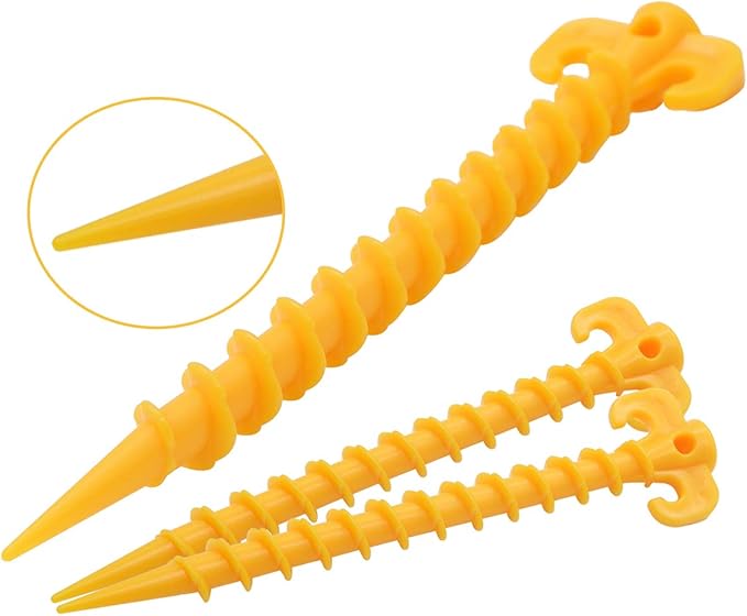 Canopy Stakes Camping Stakes Tent Stakes Heavy Duty 20 cm 7.9 inch - 8 Pack Yellow