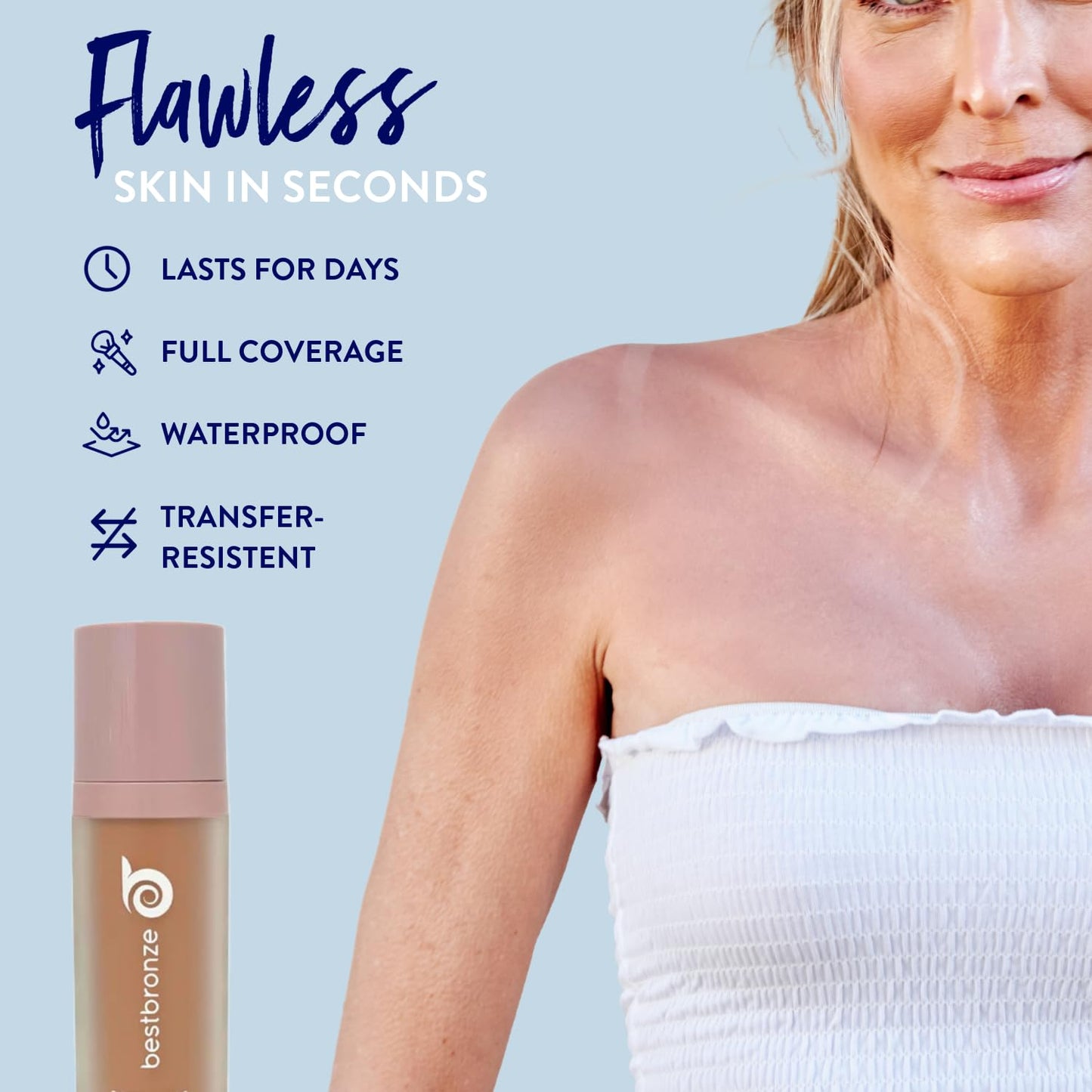 Best Bronze Bombshell Body Makeup - Tattoo Cover Up Makeup & Body Foundation Waterproof - Tattoo Concealer Waterproof for Scars, Varicose Veins Cover Up & Leg Foundation (NW43.5 Medium Glow)