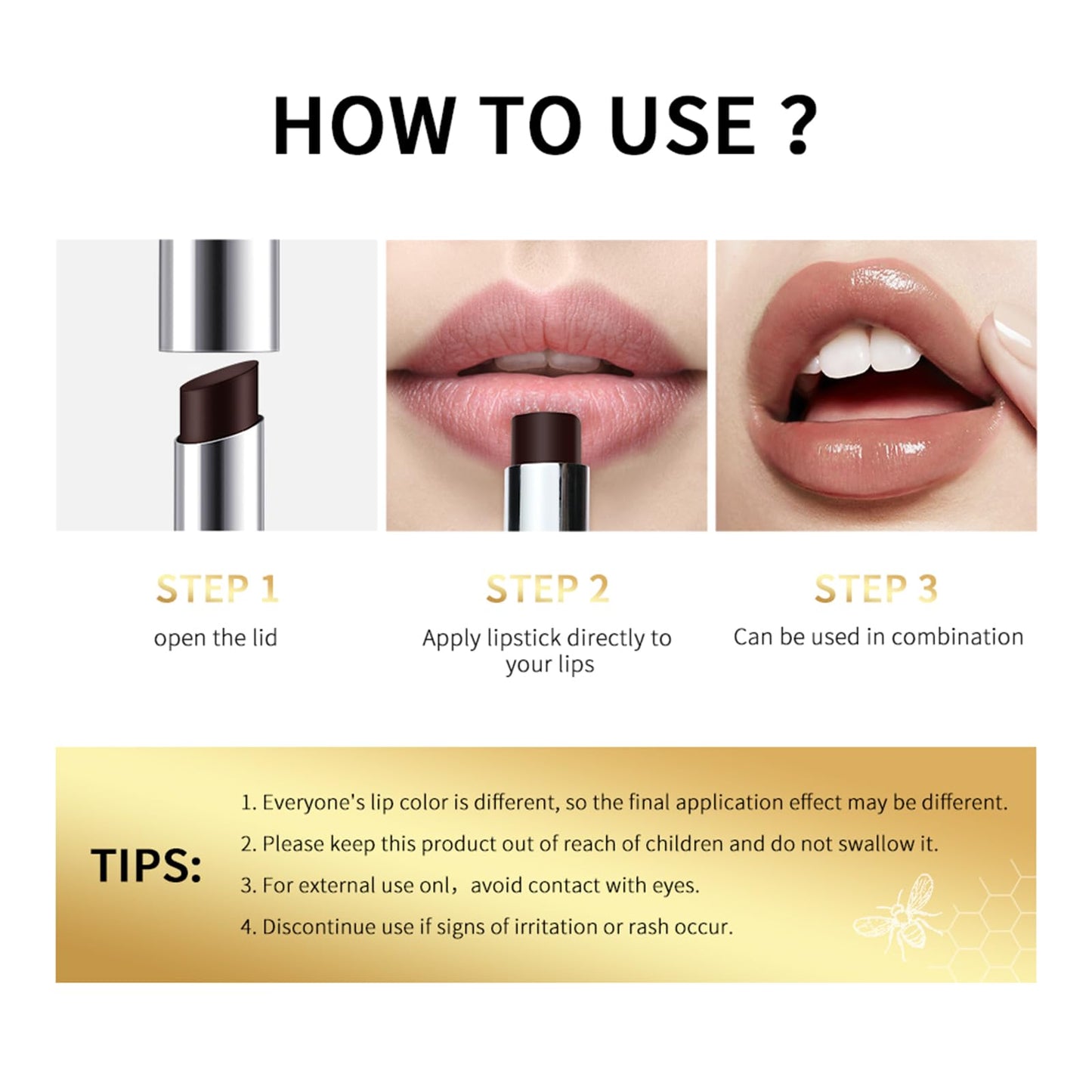 BAISEN DIARY 2PCS Honey Lipstick Tinted Lip Balm - Sheer Hydrating Lipstick for All Skin Tones - Moisturizing Lip Color, Nourishing Lip Balm with a Hint of Natural Black Cherry Tint