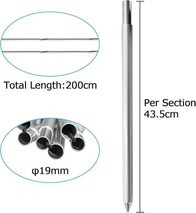 COMMOUDS Extra Replacement Pole for Beach Tent Sun Shelter