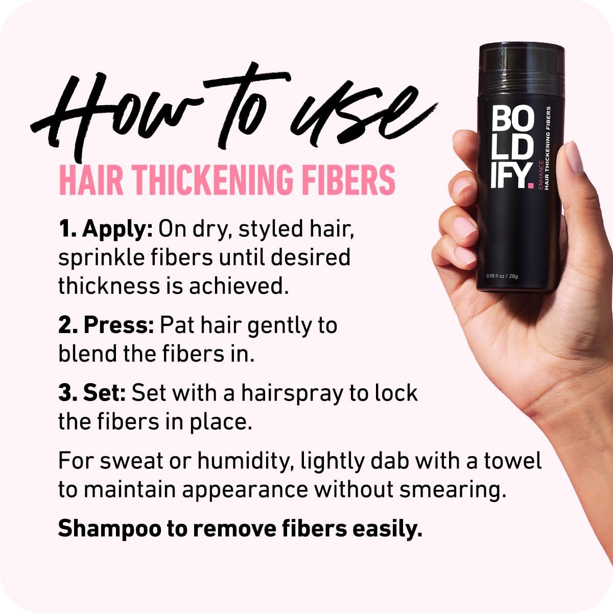BOLDIFY Hair Fibers (12g) - Fill In Thinning and Fine Hair for an Instantly Fuller, Thicker Look - 14 Shades for Women & Men - White