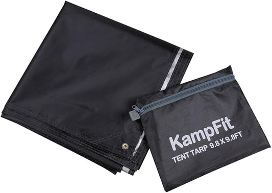 9.8'x9.8' Waterproof Tent Footprint Camping Tarp with 6 Pcs Ultralight Tent Stakes