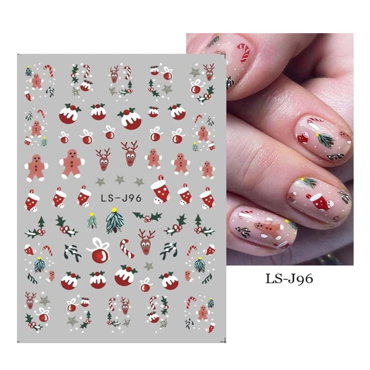 9 Sheets Christmas Nail Stickers Snowflake Nail Decals Snowman Elk Tree Santa Claus Nail Stickers Design Stickers 3D Self-Adhesive Holiday Xmas Nail Decals for Nail Art Manicure Decorations