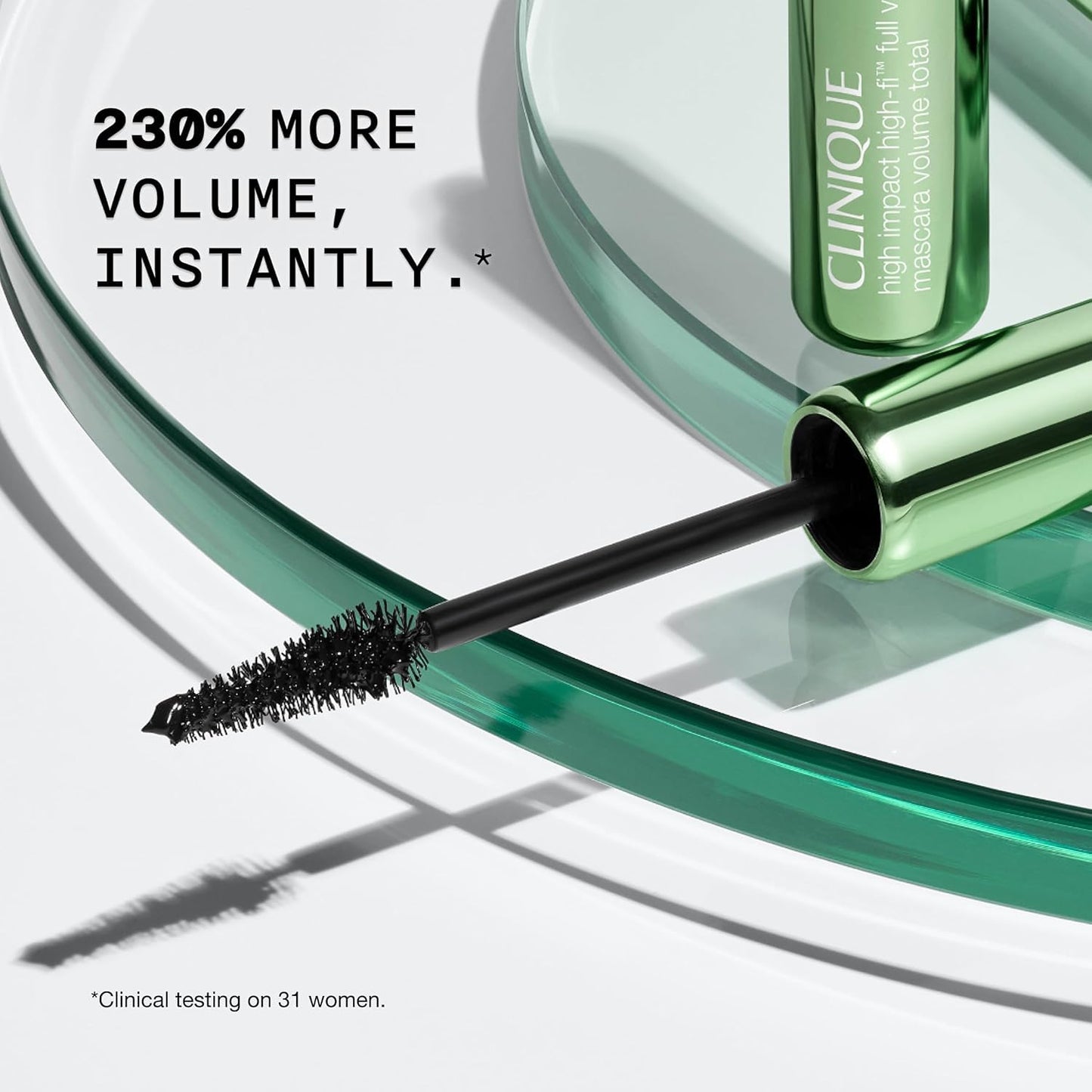 Clinique High Impact High-Fi Full Volume Water-Resistant Mascara | Volumizing, Non-Clumping, Smudge-Proof + Safe For Sensitive Eyes, Mini Travel Size, Black, 0.17 Fl Oz