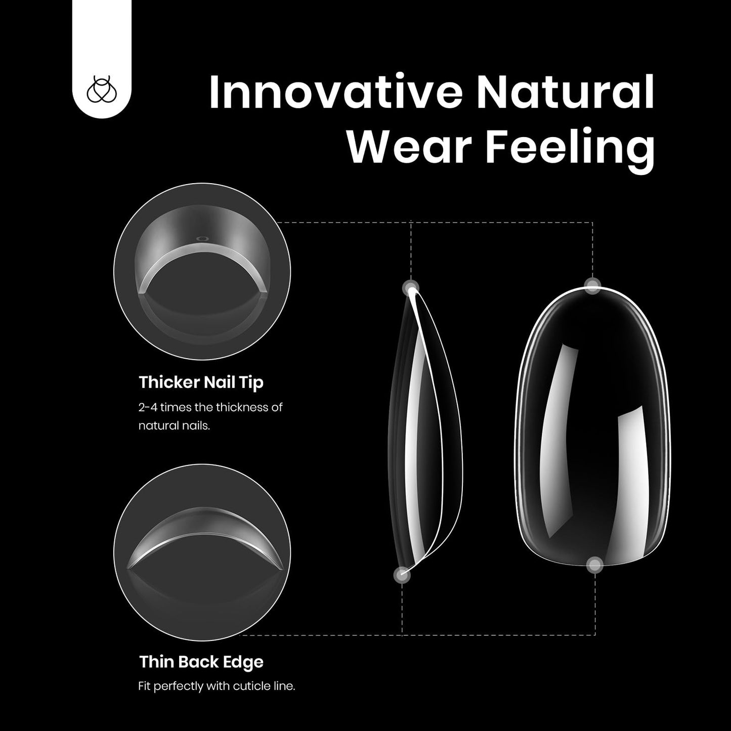 Beetles Gel Nail Tips 288Pcs Pre-Shaped Short Oval Fake Nails Gelly Tips Clear Press on Nail Tips Full Cover False Nails Gifts for Girls Women Gelly Tips Home DIY Nail Salon