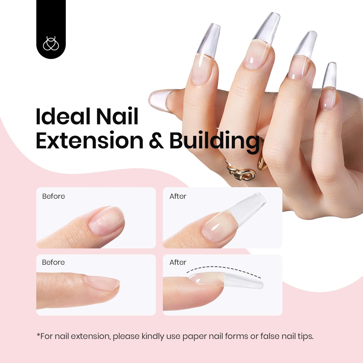 Beetles Builder Gel Nail Extension Hard Gel for Nail Strengthener Nail Sculpture Broken Nail Repair Protection Durable Nude Pink Sculpted Gel for Home Salon Nail DIY Art Manicure 1.06 oz