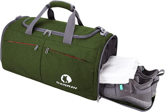 Canway Sports Gym Bag, Travel Duffel bag with Wet Pocket & Shoes Compartment for men women, 45L/40L, Lightweight