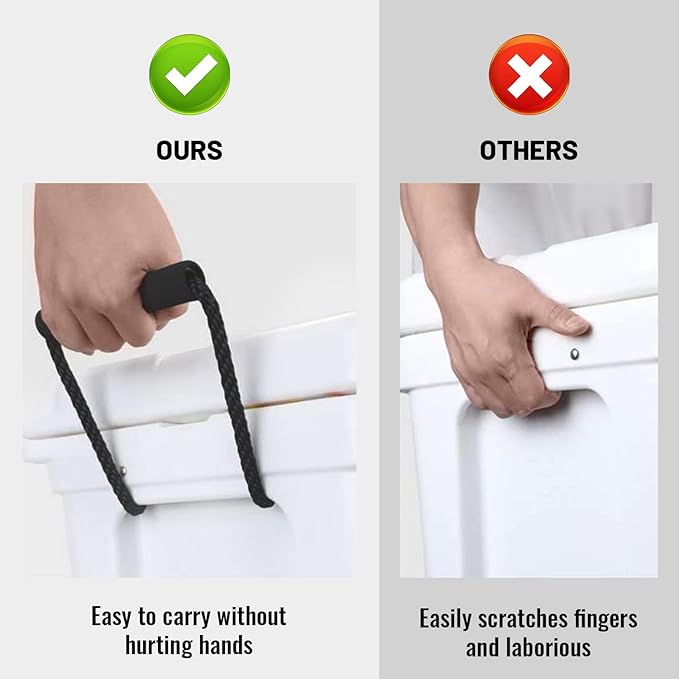Cooler Replacement Handles Rope, 2 Pack, Compatible with YETI Tundra & RTIC Coolers, Extender Cooler Handle Parts