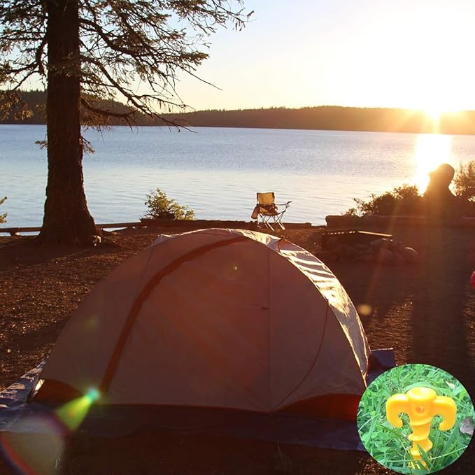 Canopy Stakes Camping Stakes Tent Stakes Heavy Duty 20 cm 7.9 inch - 8 Pack Yellow