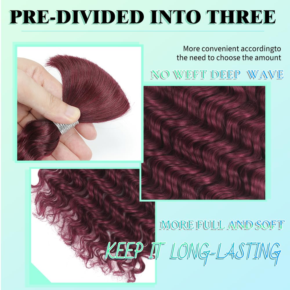 99J Human Braiding Hair 14 Inch Deep Wave Bulk Human Hair for Braiding 6 Bundle 150g