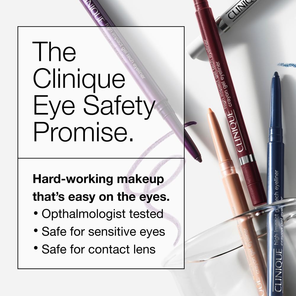 Clinique High impact Gel Tech Eyeliner | Waterproof, Smudge Resistant + Safe For Sensitive Eyes, Deep Denim