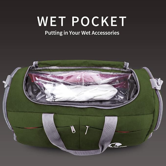 Canway Sports Gym Bag, Travel Duffel bag with Wet Pocket & Shoes Compartment for men women, 45L/40L, Lightweight