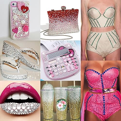 CLRDIVA 5000pcs 2MM Black Resin Rhinestones Bulk Flatback Jelly Gems Flat Back Crystals Non Hotfix Wholesale Stones Diamonds for Crafts Tumblers Face Eye Makeup Nails Bling DIY Decoration