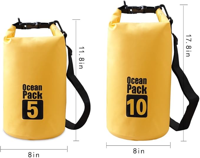 Dry Sack/Floating Waterproof Bag 2L/5L/10L/20L/30L for Boating, Kayaking, Hiking, Snowboarding, Camping, Rafting, Fishing and Backpacking