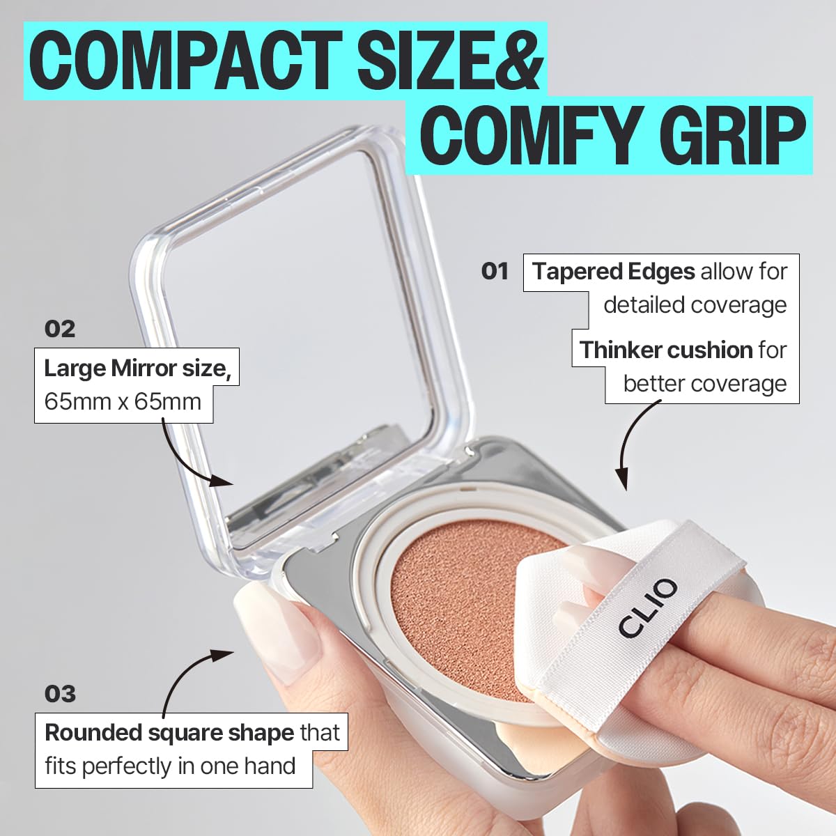 CLIO Kill Cover Founwear Cushion Foundation – Korean Makeup, Full High Coverage, Airy Satin Finish, Skin Fit, 21C LINGERIE