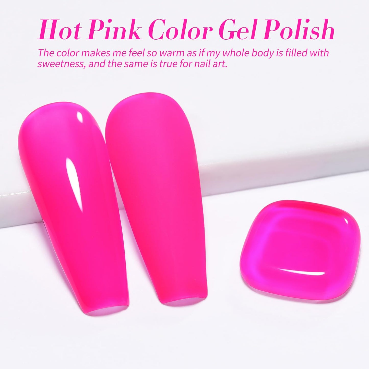 Born Pretty Gel Nail Polish Spring Summer Neon Pink Color Hot Pink Gel Polish Nail Art Design Manicure Salon DIY Home 15ml