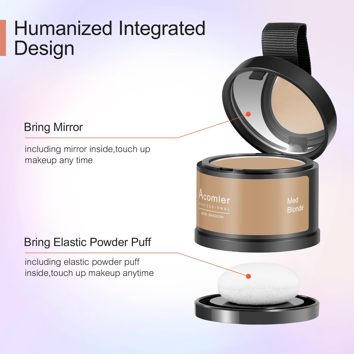 Acomler Instantly Root Touch Up Hairline Shadow Powder,Root Cover Up Hair Powder,Medium Blonde for Thinning Hair, Grey Hair Coverage for Women Men with Eyebrows,Beard Line,Bald Spots (Medium Blonde)