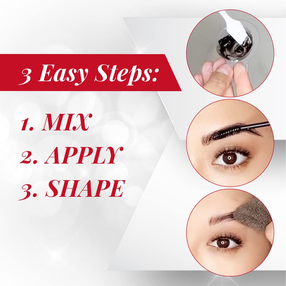 Ardell Brow Tint Soft Black, Longer-lasting Semi-permanent Brow Dye, with Natural Extracts, Complete Brow Tinting Kit, 1 pack