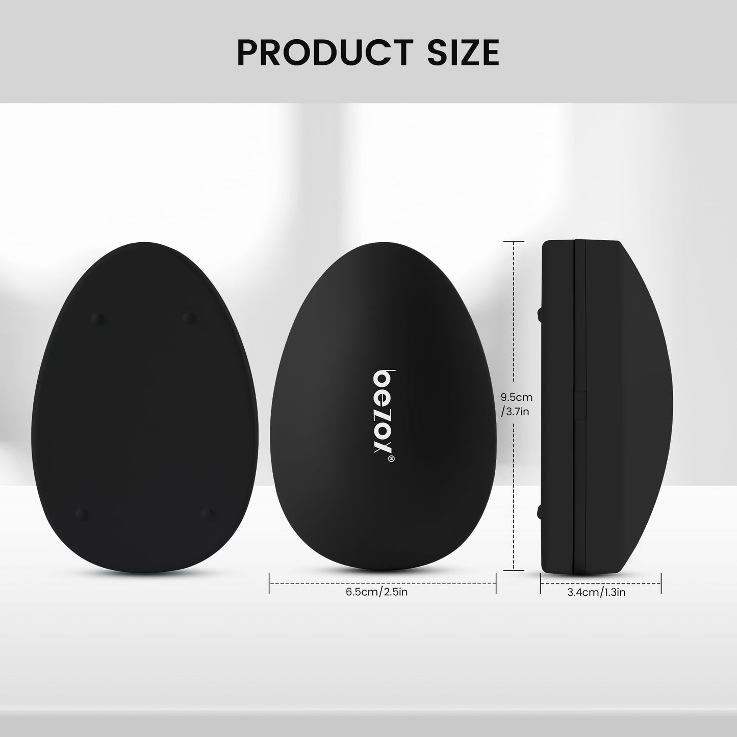 BEZOX Nano Glass Foot Pumice Stone Callus Remover with Cover – Gentle Glass Foot File Scraper, Effective Feet Scrubber for Dead Skin, and Portable Pedi Egg Foot Care Tool - Black