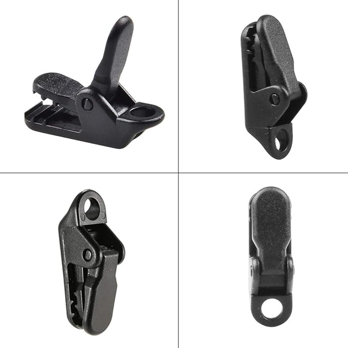 E-outstanding 12-Pack Small Outdoor Camping Awning Point Hook Tent Windbreak Clamp Plastic Crocodile Clip 33x10x13mm, Black