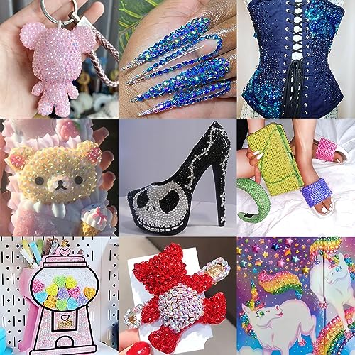 CLRDIVA 5000pcs 2MM Black Resin Rhinestones Bulk Flatback Jelly Gems Flat Back Crystals Non Hotfix Wholesale Stones Diamonds for Crafts Tumblers Face Eye Makeup Nails Bling DIY Decoration