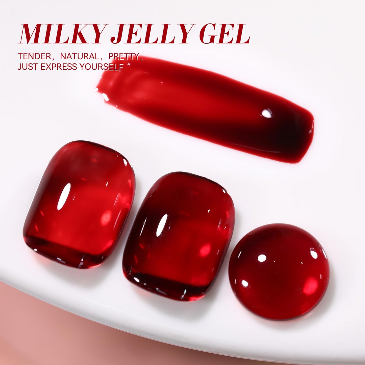 Born Pretty Jelly Burgundy Gel Nail Polish Christmas Jelly Red Gel Polish Sheer Wine Red Natural Translucent Soak Off Hema-Free Gel Polish Nail Art DIY 15ML