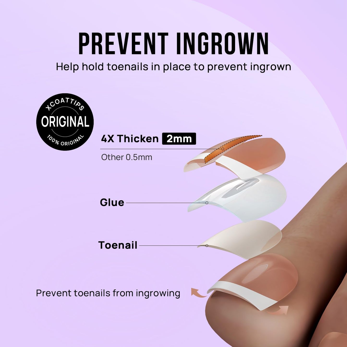 BTArtbox Press on Toenails Short, White French Tips Toenail Press Ons Square for Women, Fit Perfectly Press on Toe Nails with Glue, Fake Toenails in 16 Sizes- 32 Toenails Kit, Champ