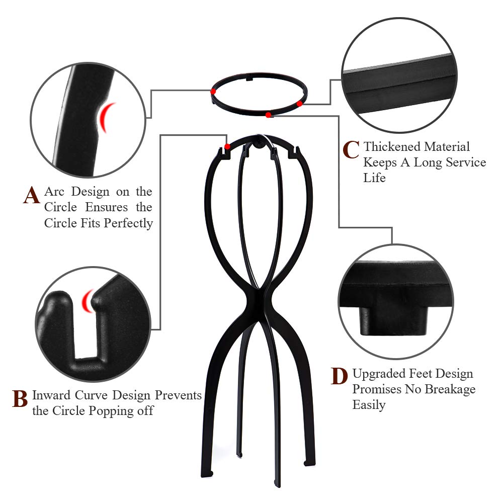 Dreamlover Wig Head Stand, Tall Stand for Long Wigs, 2 Packs