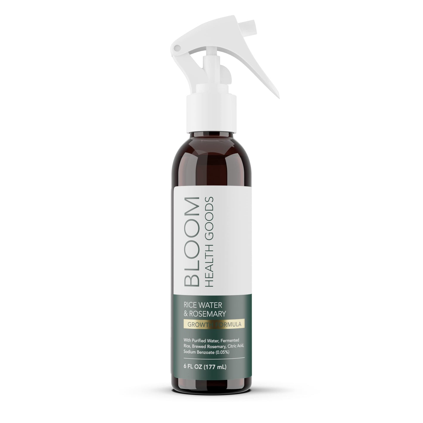Bloom Health Goods Rosemary & Fermented Rice Water Tonic Growth Spray for Hair Health - Whole Plant Ingredients - 6 Fluid Ounces