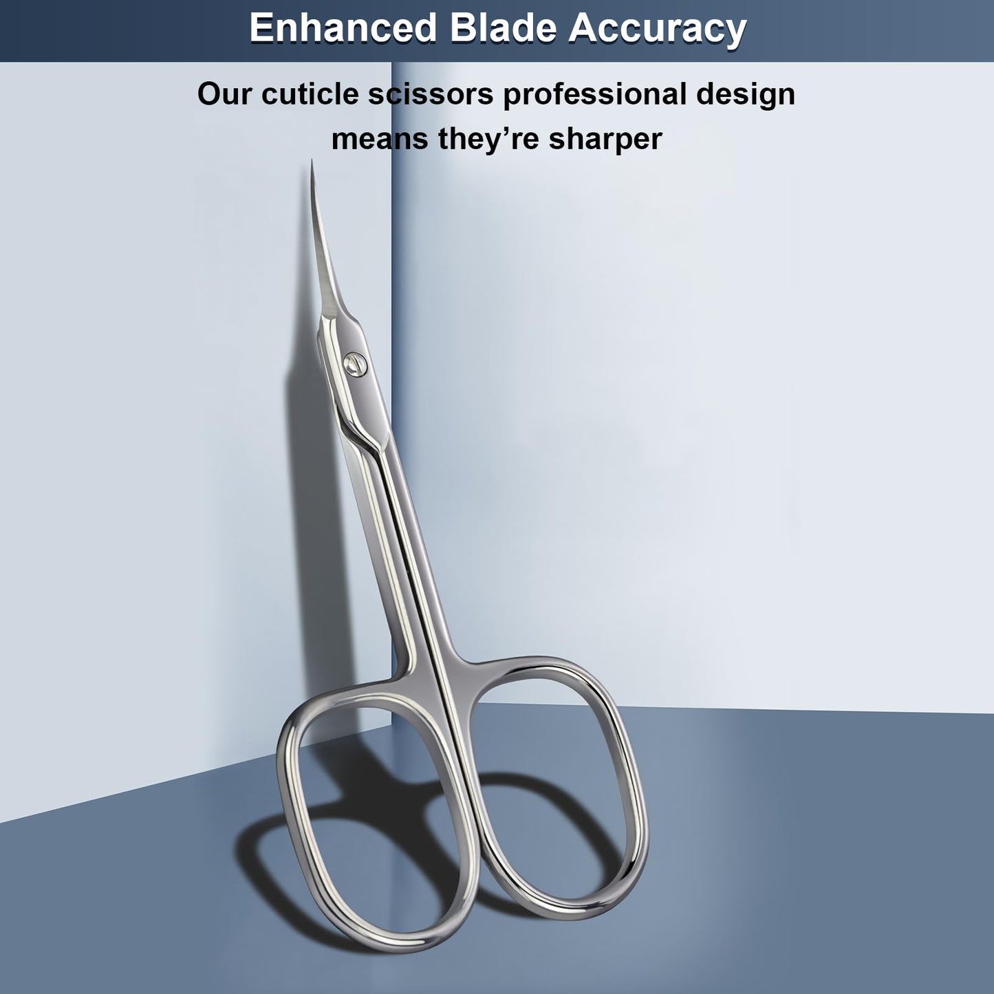 CGBE Cuticle Scissors Extra Fine Curved Blade, Super Slim Manicure Scissors for Cuticles Professional Small Scissors with Precise Pointed Tip Grooming Blades, Eyebrow, Eyelash, and Dry Skin - Silvery