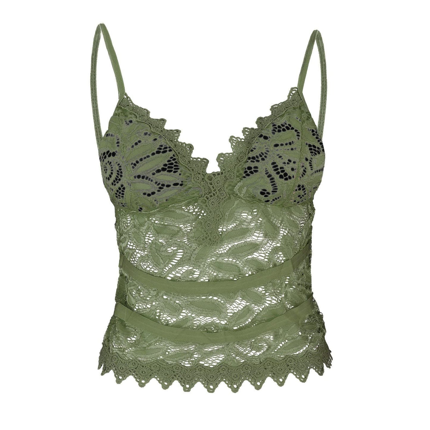 Aniywn Sexy Women Underwear Solid Color Lace Patchwork Vest Crop Wire Free Bra Tank Tops Blouse…