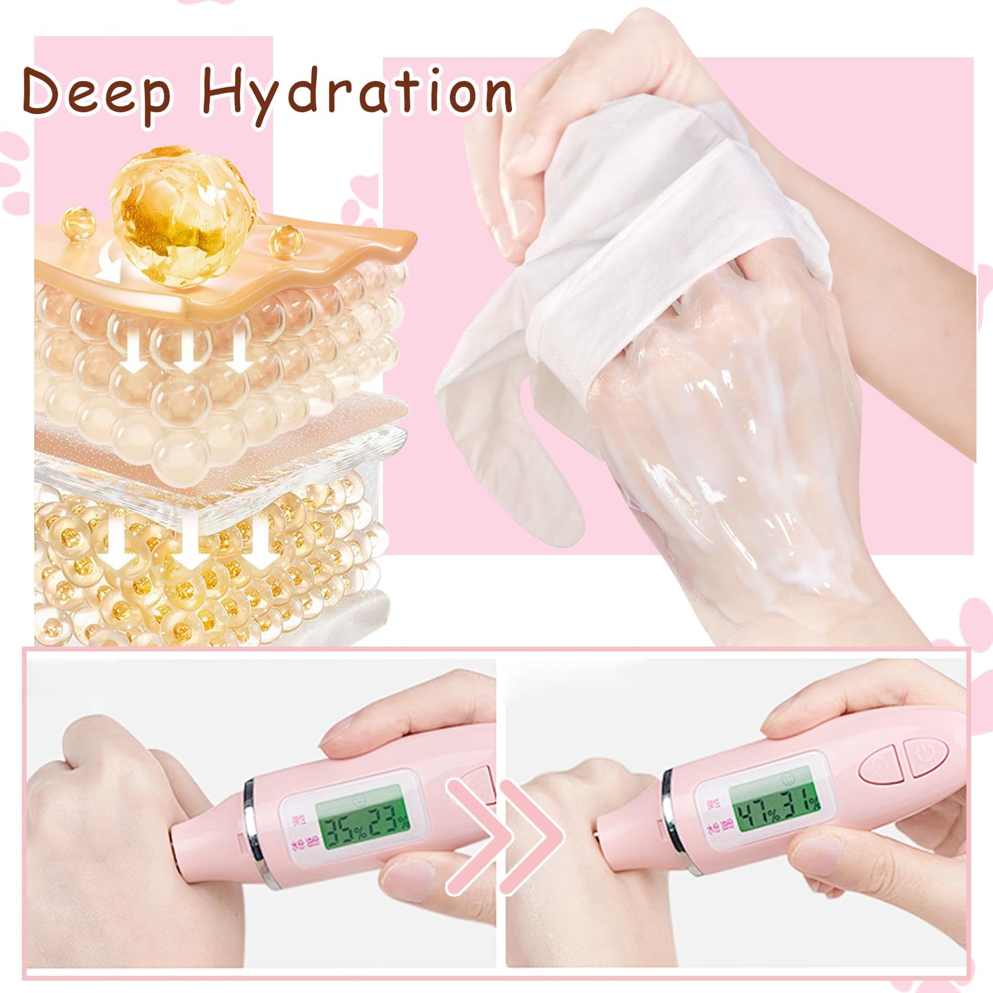 DWDiWen Hand Masks, 6 Pairs Hydrating Exfoliating Hand Peeling Mask, Smooth Hand Masks Moisturizing Gloves Overnight for Dry, Rough, Cracked Hands, Hand Skin Moisturizer Glove for Women Men（N