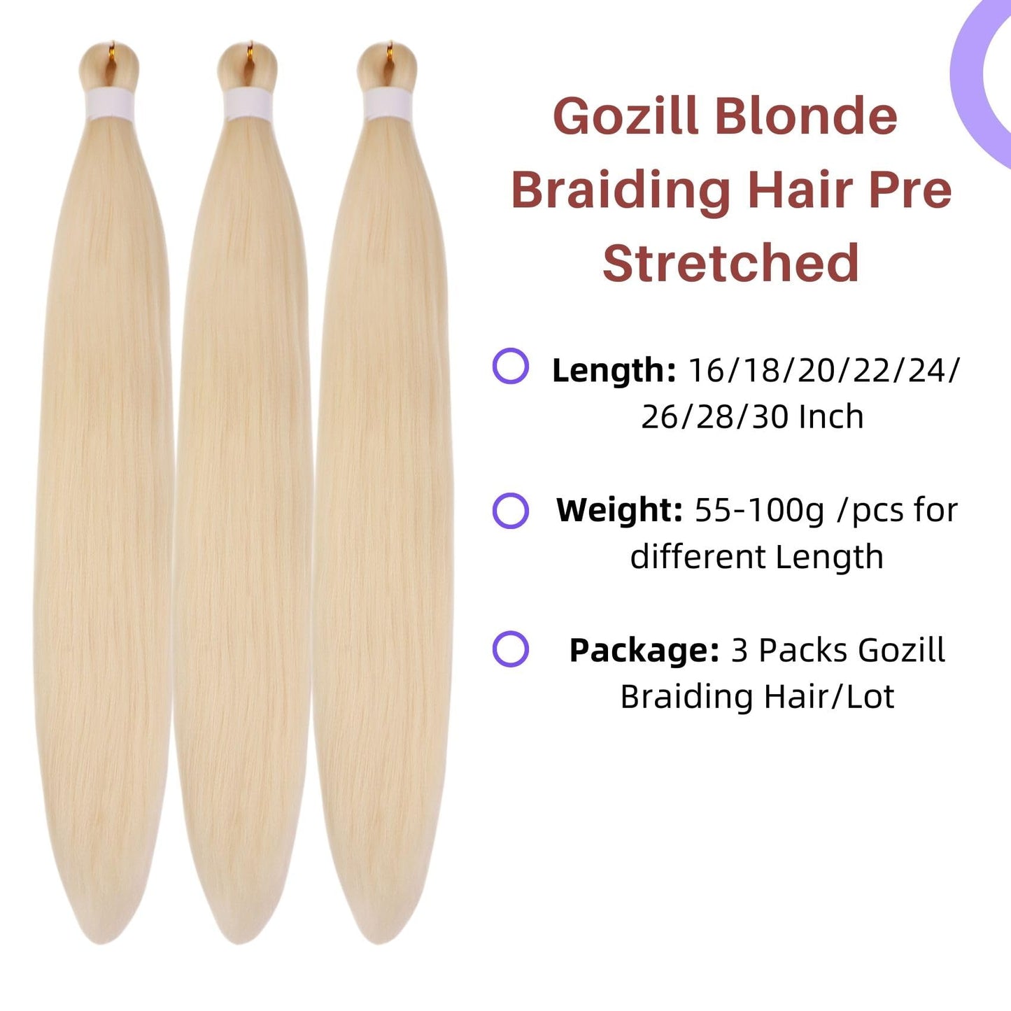 Blonde Braiding Hair Pre Stretched 30Inch Long Blonde Knotless Box Braids Hair for Braiding