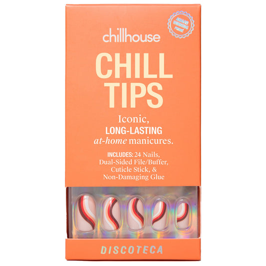 Chillhouse - Chill Tips, Press on Nails Kit - Discoteca (Oval) - 24 Nail Shapes & Sizes - Up to 3 Weeks of Wear - Customizable Fit - Reusable - Latina Founded & Women Owned - Beauty & Self Care