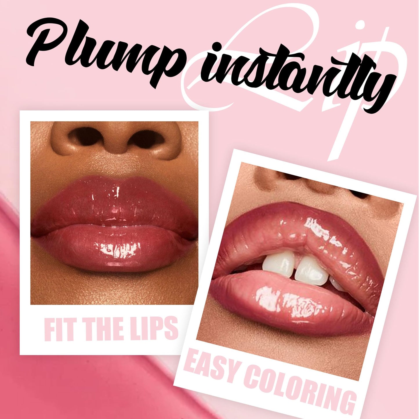 Easilydays Ginger Lip Plumping Booster, Plumping Lip Oil Lipstick with Ginger Extract, Fuller Lips Instantly, Voluminous, Hydrating, High-Shine, Plump & Pout Lip Plumper for Women Girls, #01 Petal