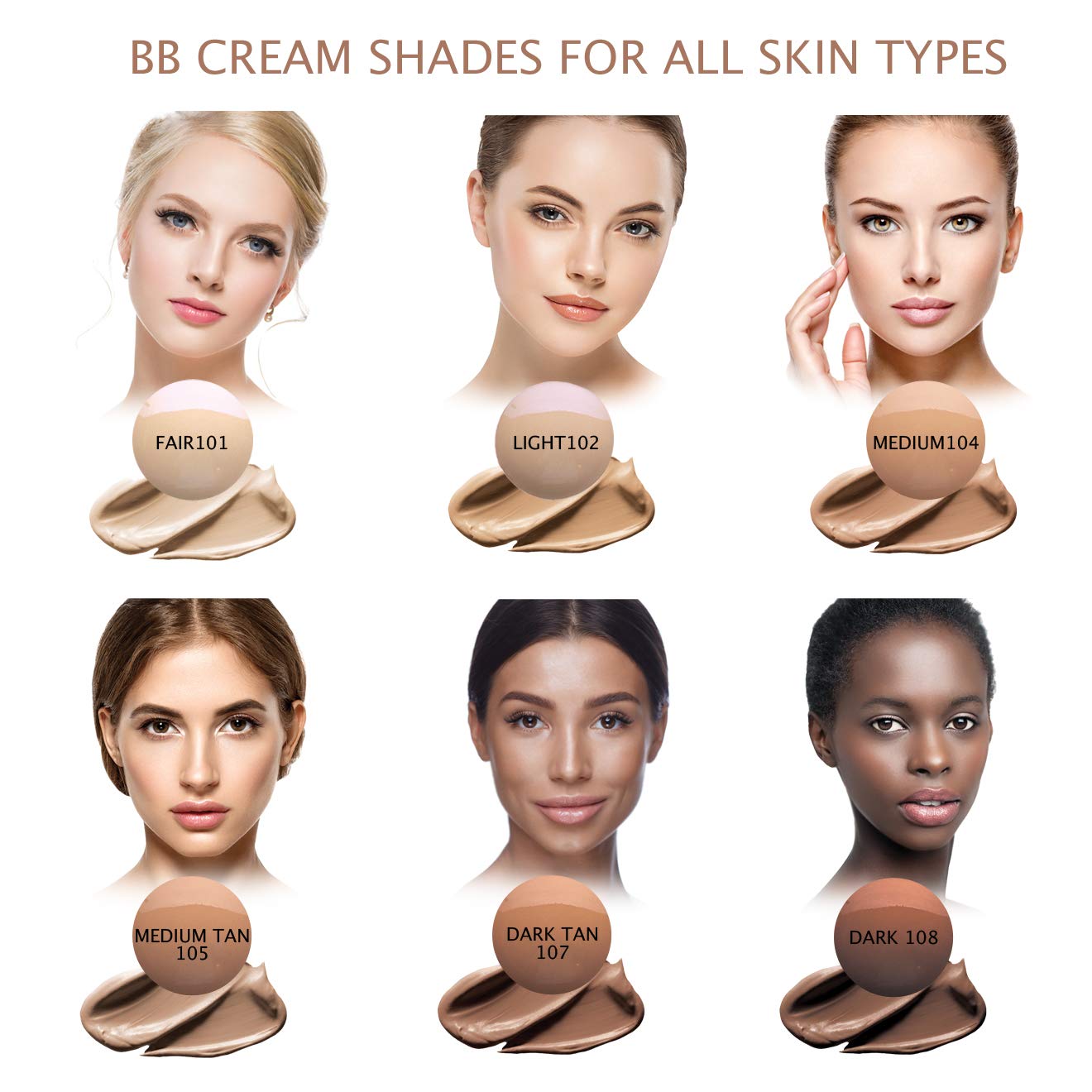 Bellaterra Cosmetics BB Cream - Tinted Moisturizer, Mineral Foundation Makeup, Dark 107 | Skin Perfector, 1.69 oz