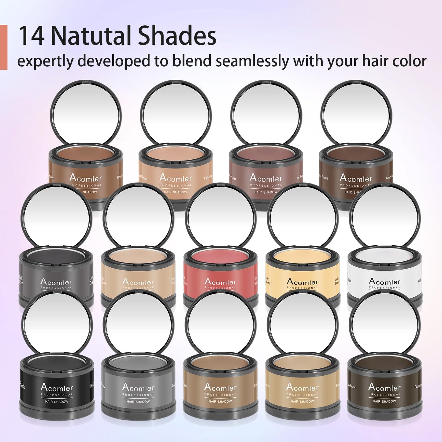 Acomler Instantly Root Touch Up Hairline Shadow Powder,Root Cover Up Hair Powder,Medium Blonde for Thinning Hair, Grey Hair Coverage for Women Men with Eyebrows,Beard Line,Bald Spots (Medium Blonde)