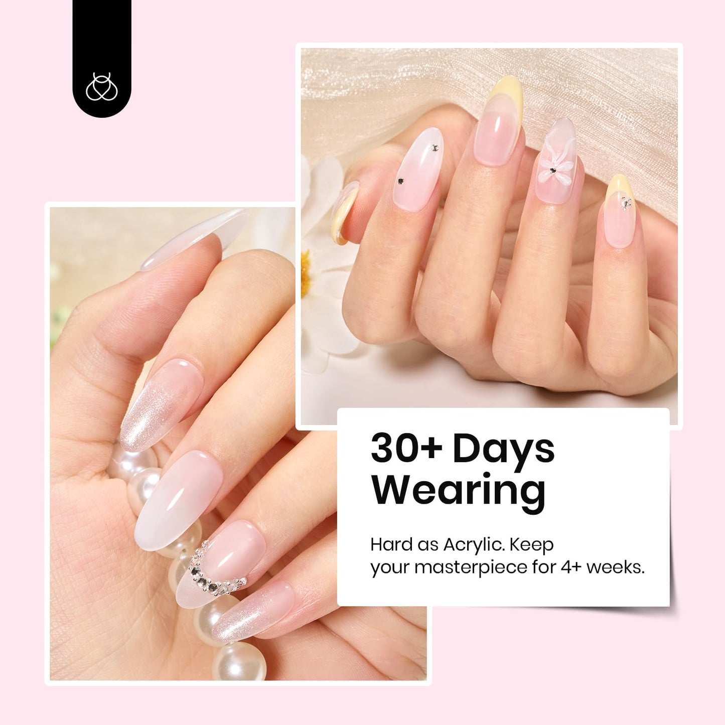 Beetles Builder Gel Nail Extension Hard Gel for Nail Strengthener Nail Sculpture Broken Nail Repair Protection Durable Nude Pink Sculpted Gel for Home Salon Nail DIY Art Manicure 1.06 oz