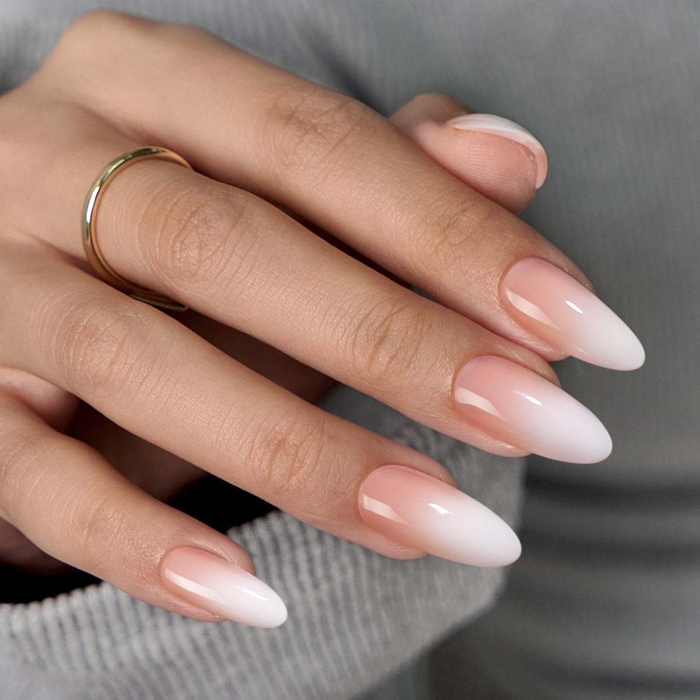 BTArtboxnails XCOATTIPS Ombre Nails - Press On Nails Medium Almond Shape, Soft Gel, 150Pcs 15 Sizes Soak Off Acrylic Fake Nails Gift for Home DIY